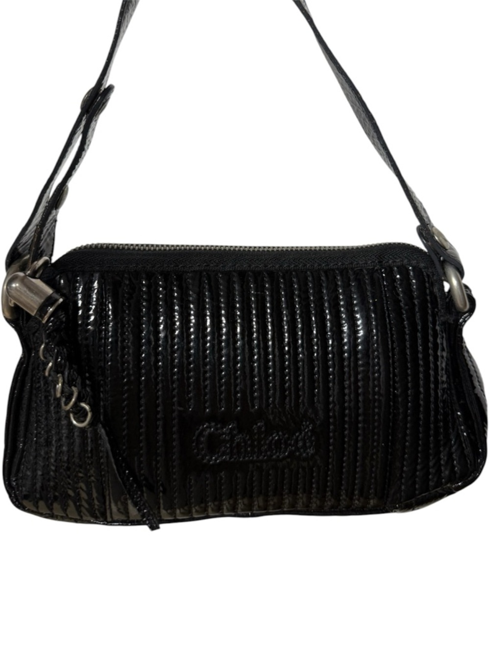 Vintage Chloe Black Patent Leather Mini Shoulder Bag